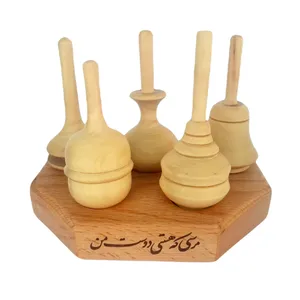 فرفره چوبی مدل نفیس  کد WST54 به همراه استند مجموعه 6 عددی