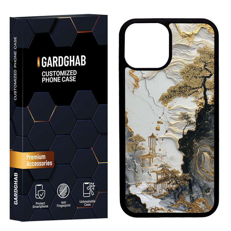 کاور گارد قاب مدل دورژله ای پشت گلس هنری مناسب برای گوشی موبایل اپل iPhone 13 Mini
