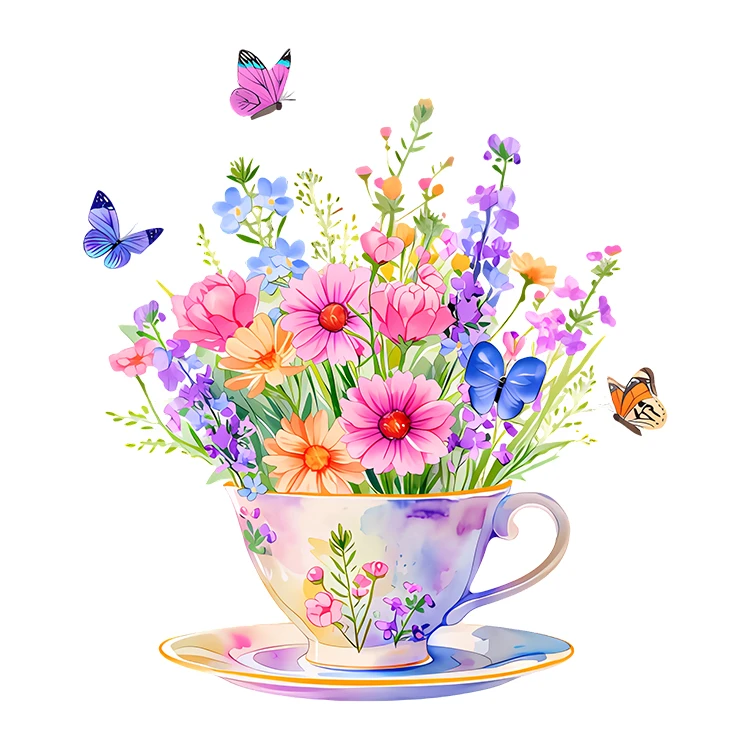استیکر پارچه و لباس پاد آفرین مدل پینترستی گل کد S9237