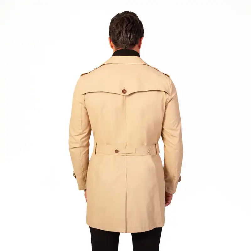 بارانی مردانه برانگو مدل کتان رنگ کرم