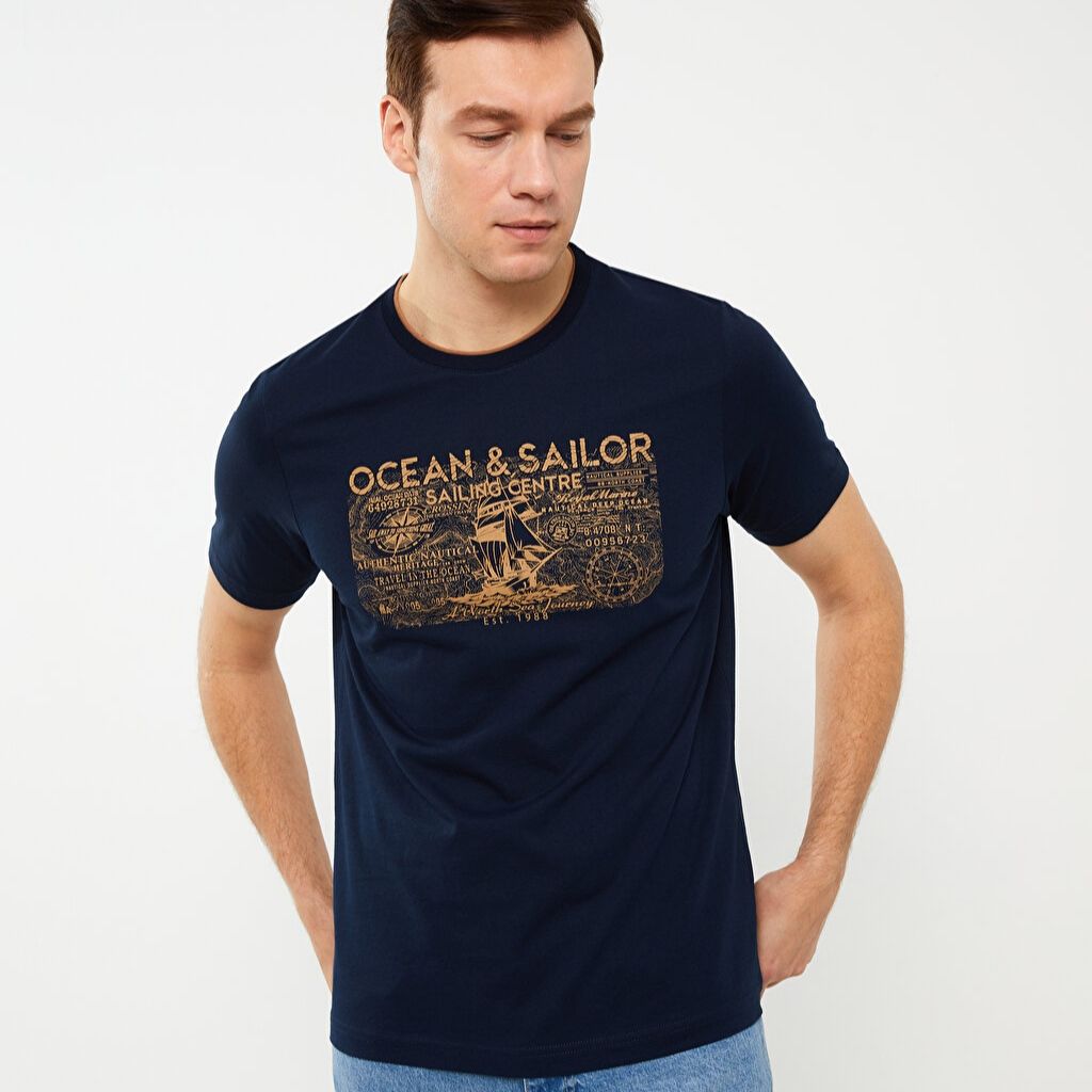 تی شرت آستین کوتاه مردانه ال سی وایکیکی مدل OCEAN SAILOR -  - 3