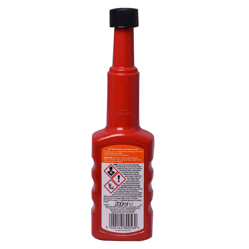 اکتان بوستر و تمیز کننده سیستم سوخت اس تی پی مدل Power Boost حجم 200 میلی لیتر