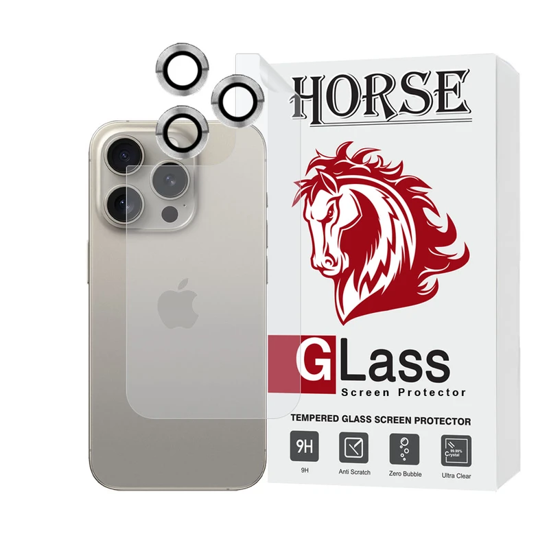 محافظ پشت گوشی هورس مدل MTBRINGH مناسب برای گوشی موبایل اپل iPhone 15 pro max به همراه محافظ لنز