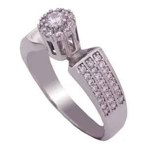 انگشتر زنانه ملک زیور مدل  سولیتر گرد