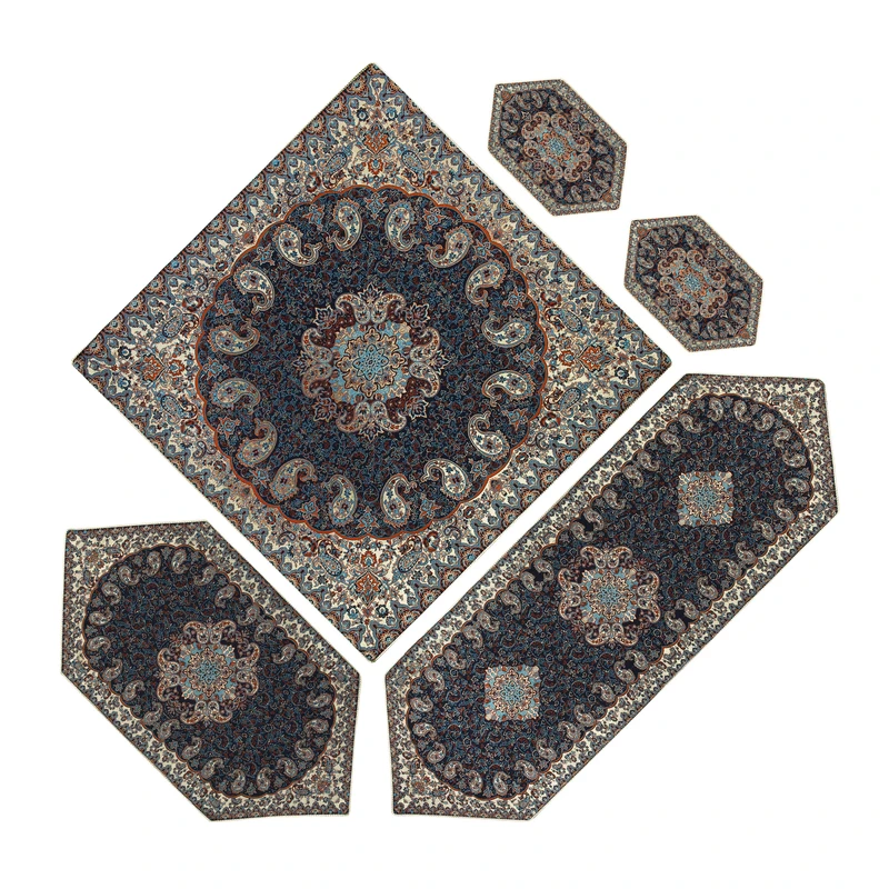 ست 5 تکه رومیزی ترمه مدل نسترن کد sr-1007