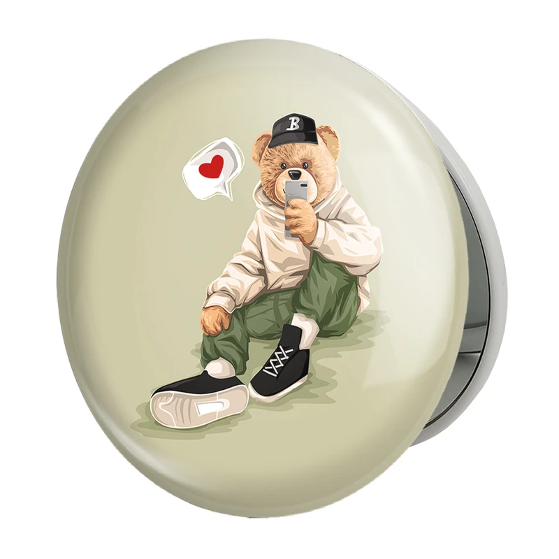 آینه جیبی خندالو طرح تدی Teddy مدل تاشو کد 26143 