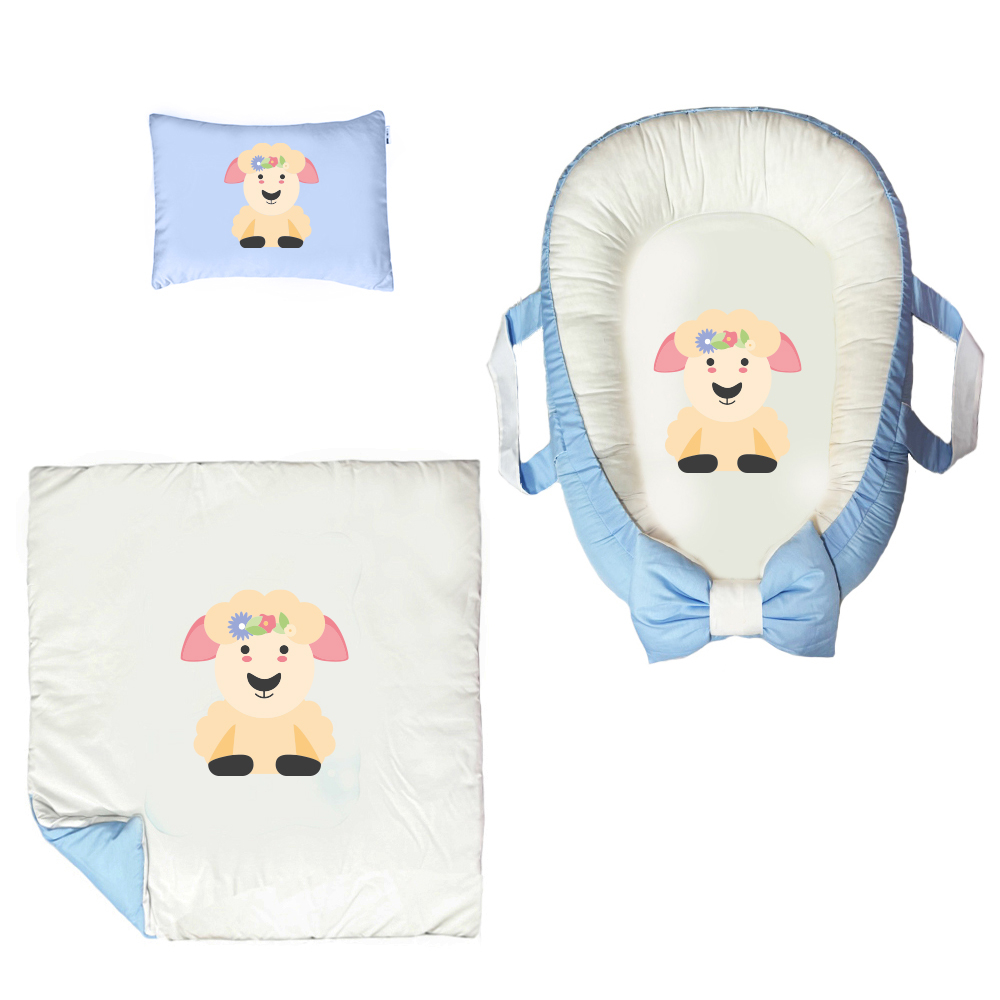 سرویس خواب سه تکه نوزاد مدل گارد محافظ دار طرح فانتزی کد 09