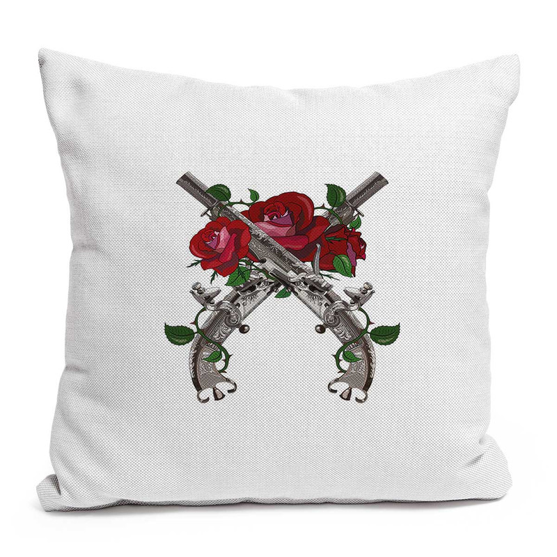 کاور کوسن کارنیلا طرح تفنگ ها و گل های رز مدل knc195