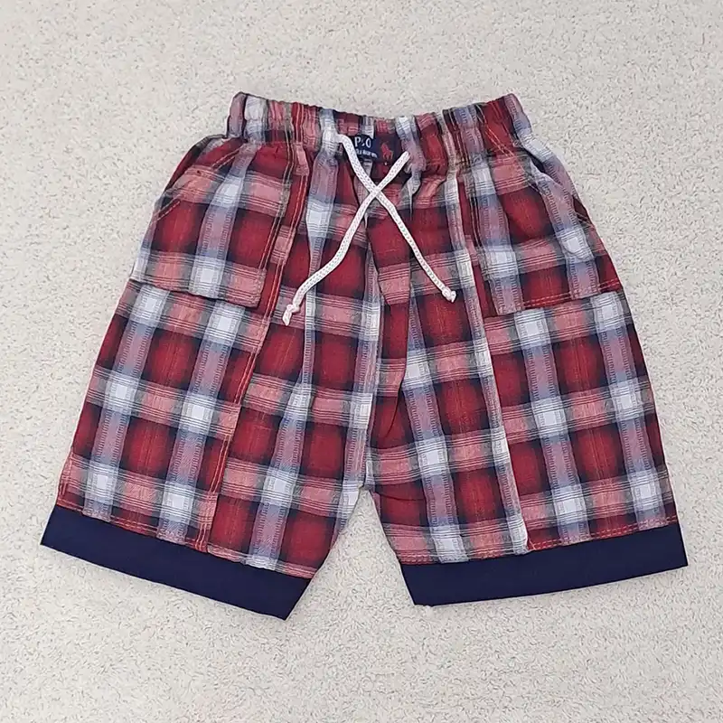 شلوارک بچگانه طرح چهارخانه کد G33