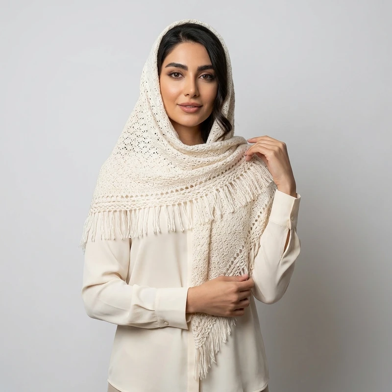 اشارپ زنانه مدل R63 طرح هندسی