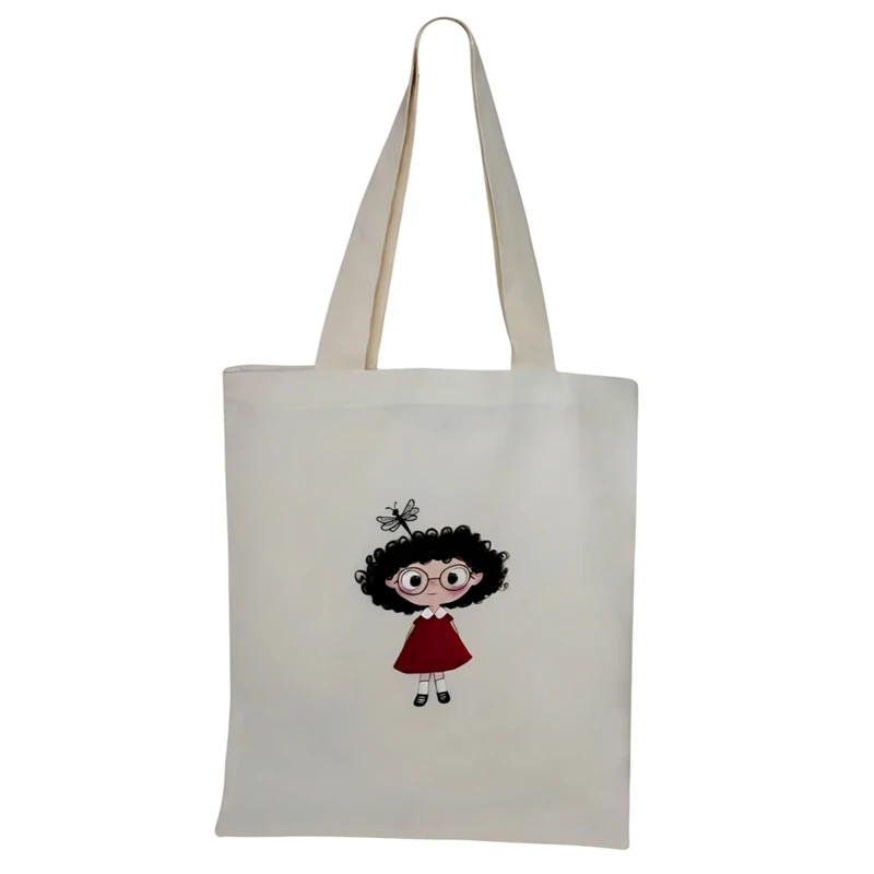 ساک خرید غزال بانو مدل فانتزی طرح دختر عینکی