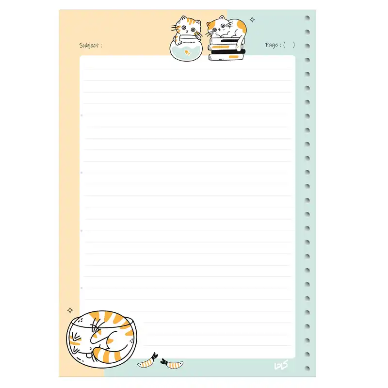 کاغذ کلاسور کاما مدل گربه بسته 50 عددی