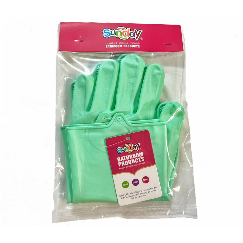 دستکش نظافت سان دی مدل سیلیکونی پرزدار کد 260