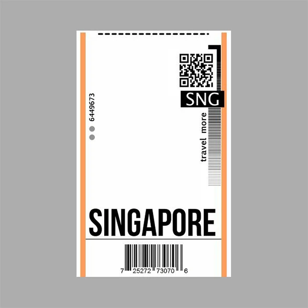 استیکر لپ تاپ مارکت میکس طرح تیکت سنگاپور Singapore ticket کد 1127MMIX