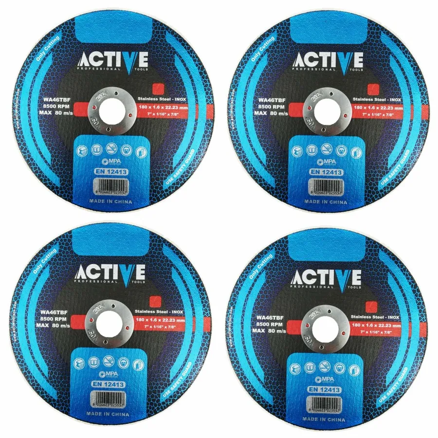صفحه فرز استیل بر اکتیو تولز مدل 180X1.6 بسته 4 عددی