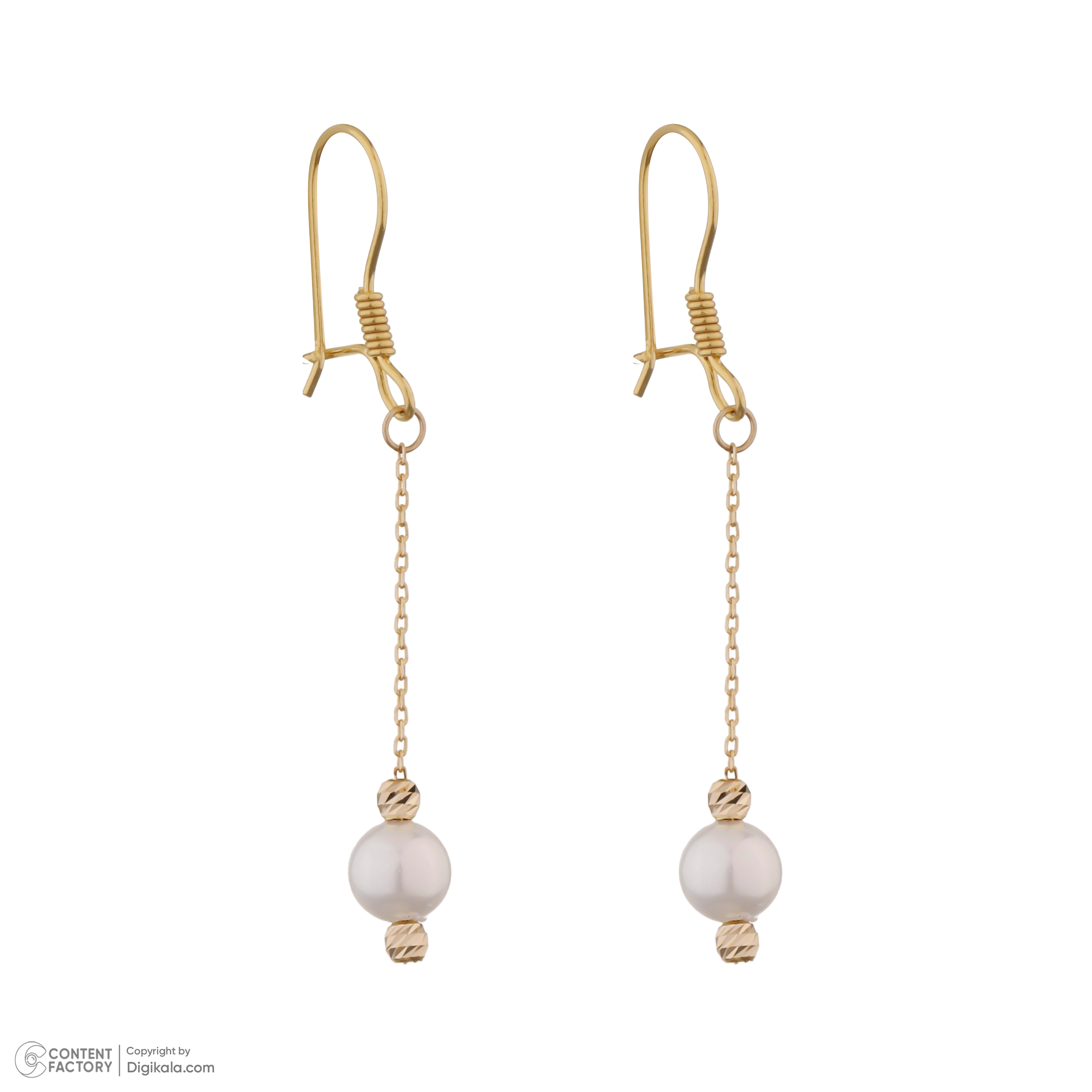 گوشواره طلا 18 عیار زنانه گلدم طرح آویزی مدل E-3070082