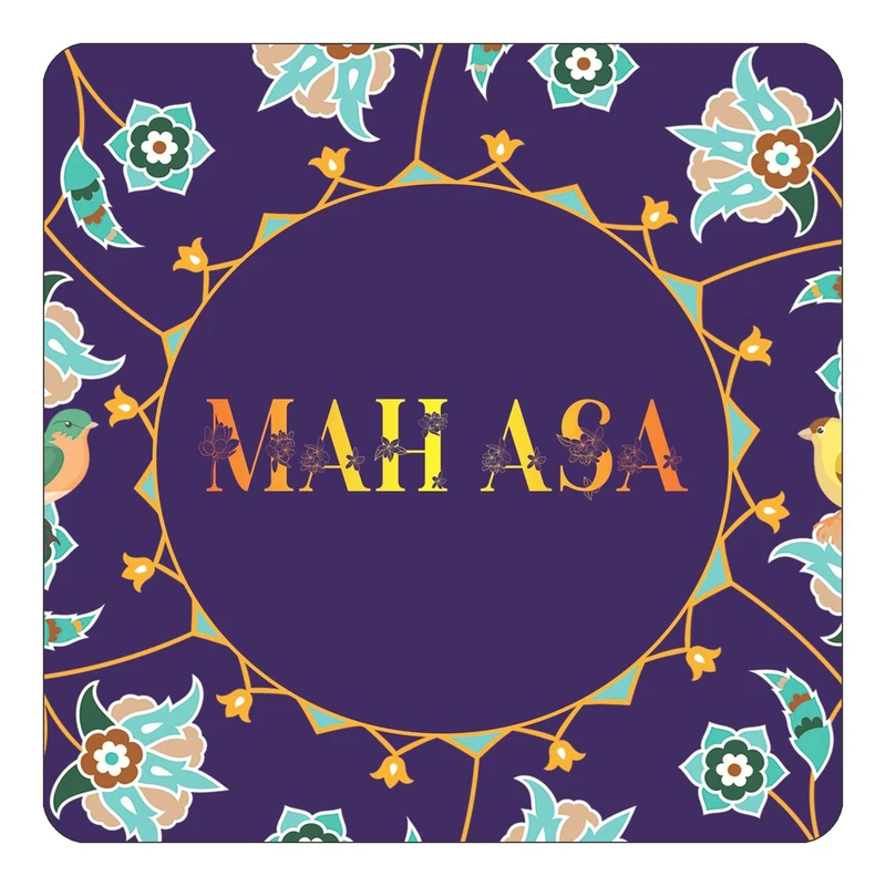 مگنت کاکتی طرح اسم مه آسا mah asa مدل گل و بلبل کد mg14877
