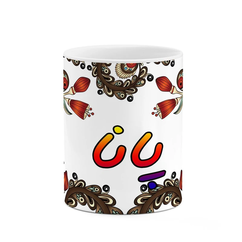 ماگ کاکتی مدل اسم پانا طرح سنتی گل و بته کد mgh44338