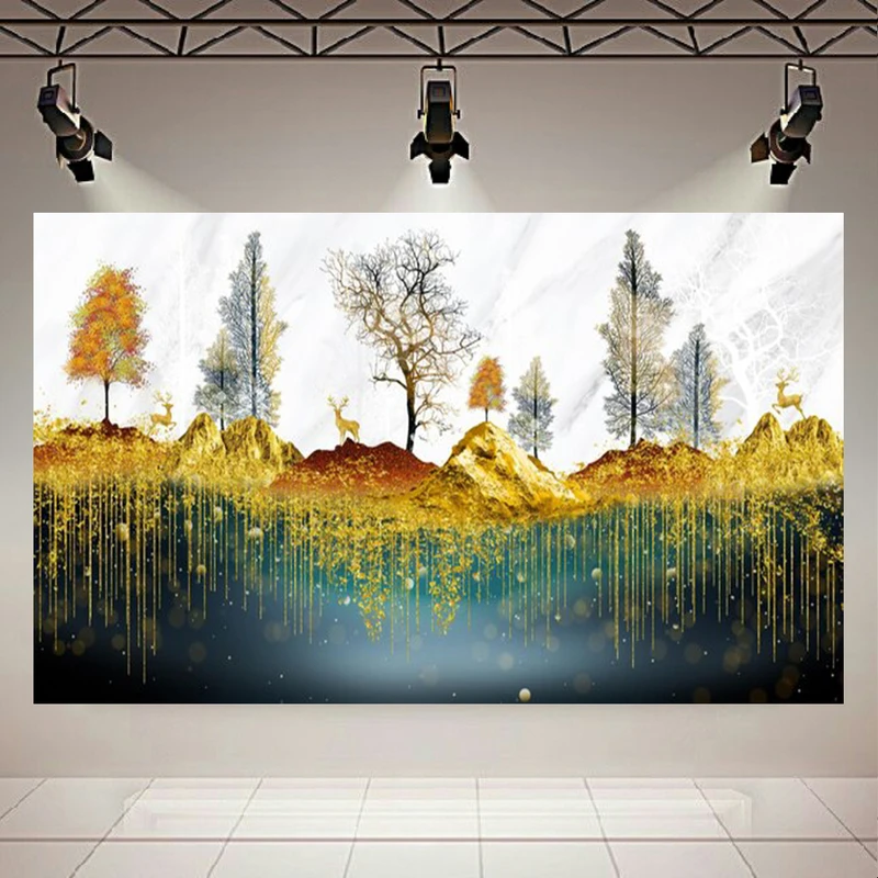 تابلو بوم طرح مخمل حیوانات جنگل کوهستانی مدل گوزن کد AR304423