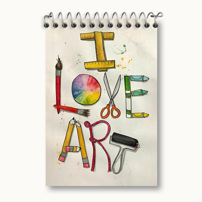 دفتر یادداشت 50 برگ خندالو طرح I Love Art کد N3833