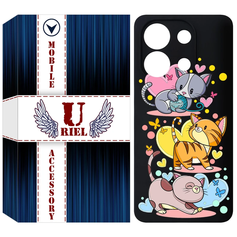 کاور یوریل مدل KSH کد 6 طرح گربه مناسب برای گوشی موبایل شیائومی Redmi Note 13 4G