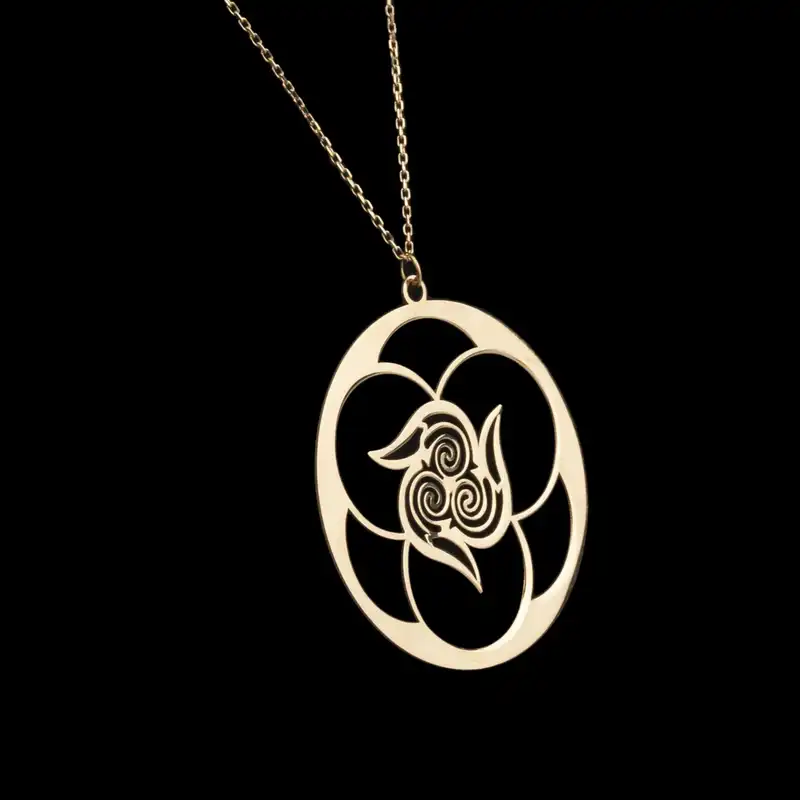 گردنبند طلا 18 عیار زنانه قیراط طرح گل کد GH4083