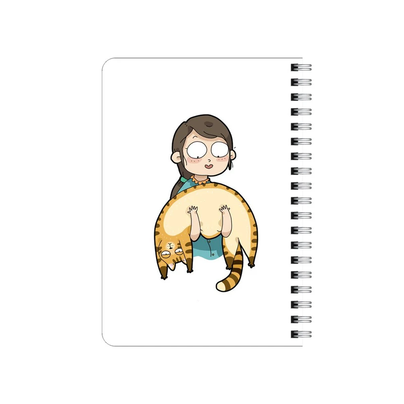 دفترچه یادداشت بامبیلیپ مدل چوبی طرح دختر و گربه آویزان کد 0949852