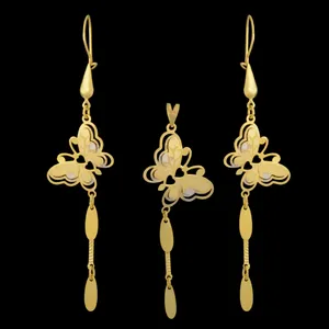 نیم ست طلا 18 عیار زنانه طلای مستجابی کد 67147
