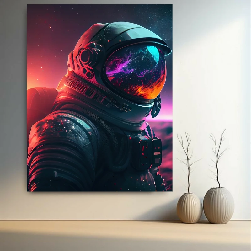  تابلو بوم طرح مخمل فضانورد مدل توده های ستارگان کد GR1166