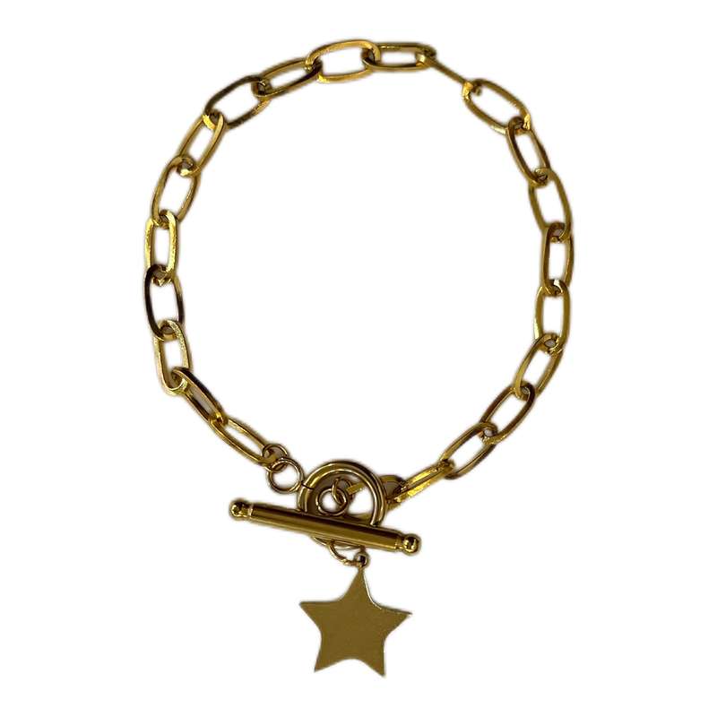 دستبند زنانه مدل ستاره قفل تی کد ABI006B