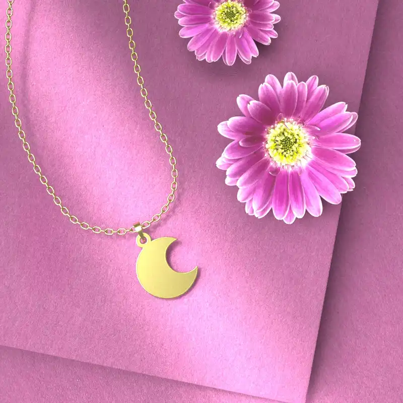 گردنبند طلا 18 عیار زنانه مدوپد مدل ماه کد A3-1-1031