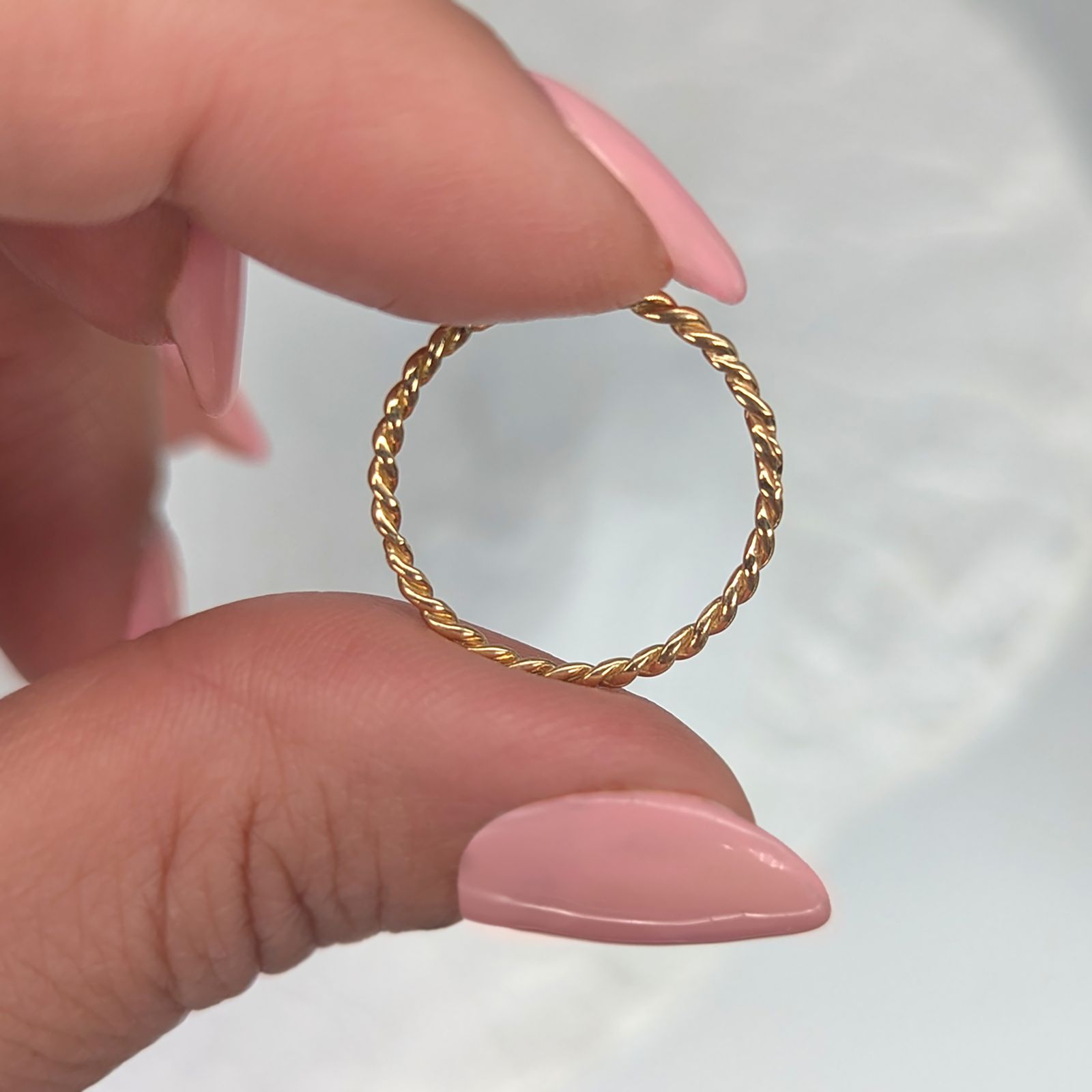 انگشتر طلا 18 عیار زنانه بان گالری مدل طنابی سایز 56 - - 5