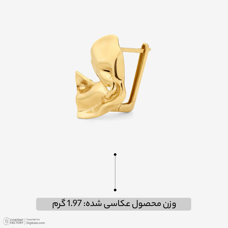 گوشواره کلیپسی طلا 18 عیار زنانه جواهری راز مدل 2412-19 - 6