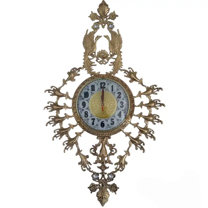 ساعت دیواری برنجی مدل سیمرغ درخشان کد747