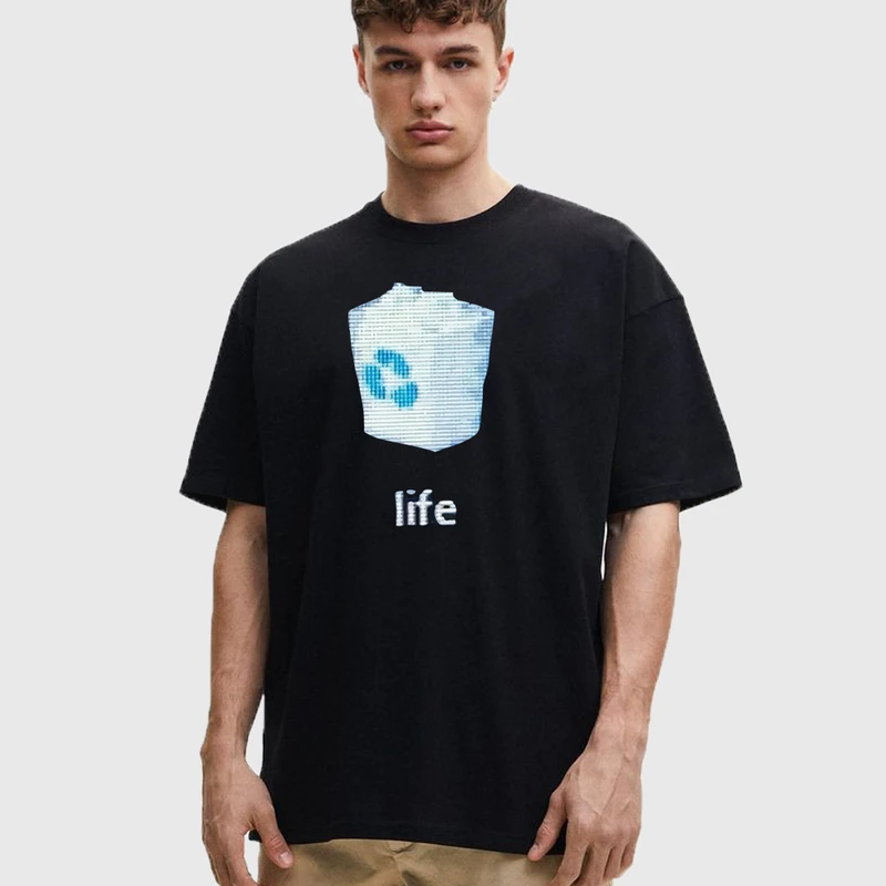 تی شرت آستین کوتاه مردانه مدل بد لایف Z585