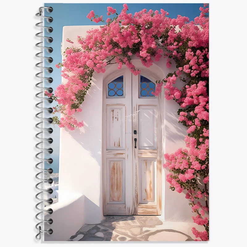 دفتر زبان 50 برگ خندالو مدل سه خط طرح درب خانه کد F7478