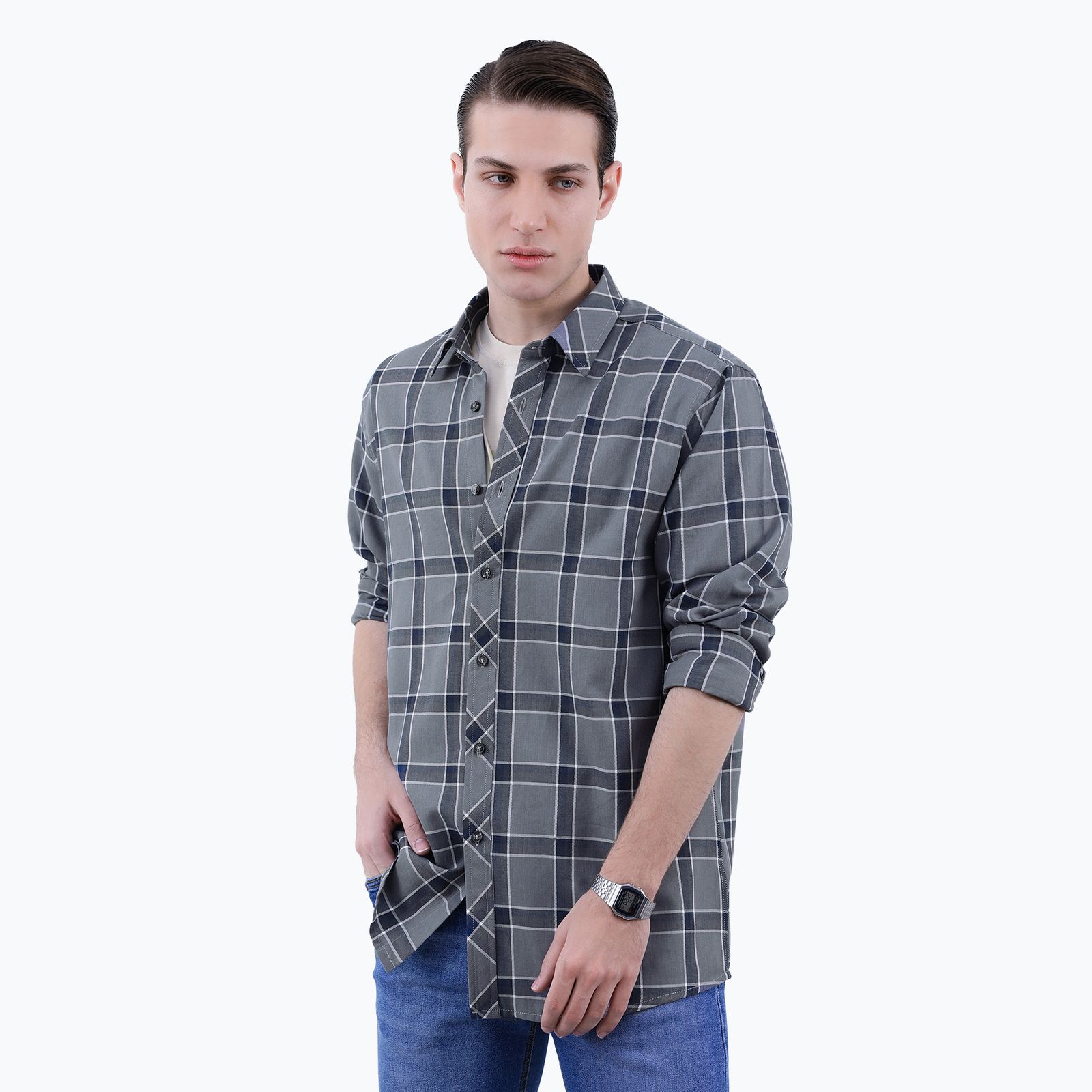 پیراهن آستین بلند مردانه پاتن جامه مدل رگولار 102721020321440  -  - 2