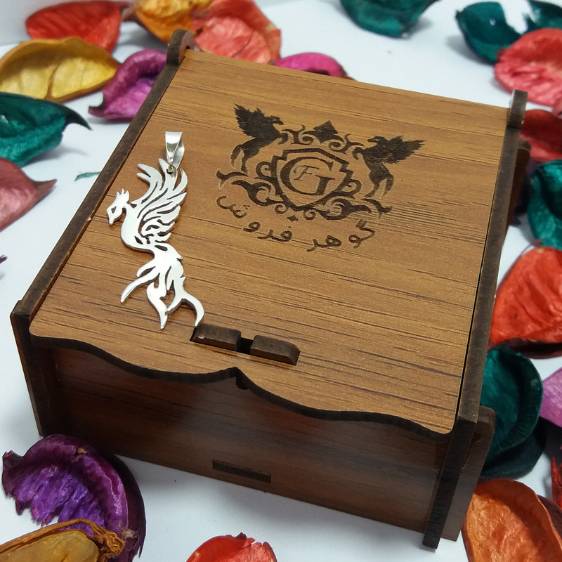 آویز گردنبند نقره مدل سیمرغ