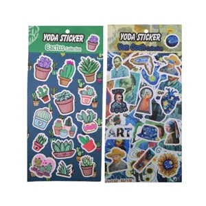 برچسب طرح کاکتوس و ونگوگ کد mn01 بسته 2 عددی