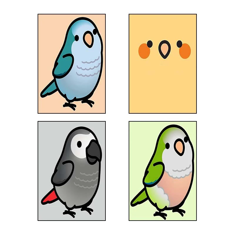 تابلو شاسي کارنيکا طرح طوطی کد 79709 مجموعه 4 عددی