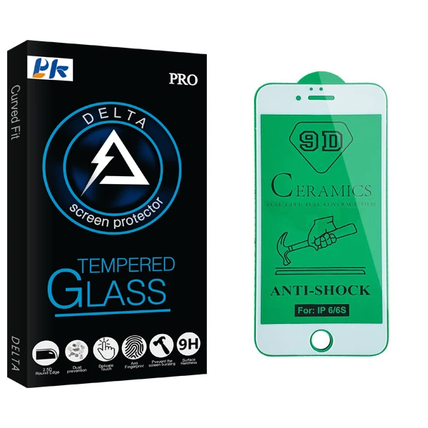 محافظ صفحه نمایش سرامیکی پی کی مدل Delta Glass مناسب برای گوشی موبایل اپل iPhone 6