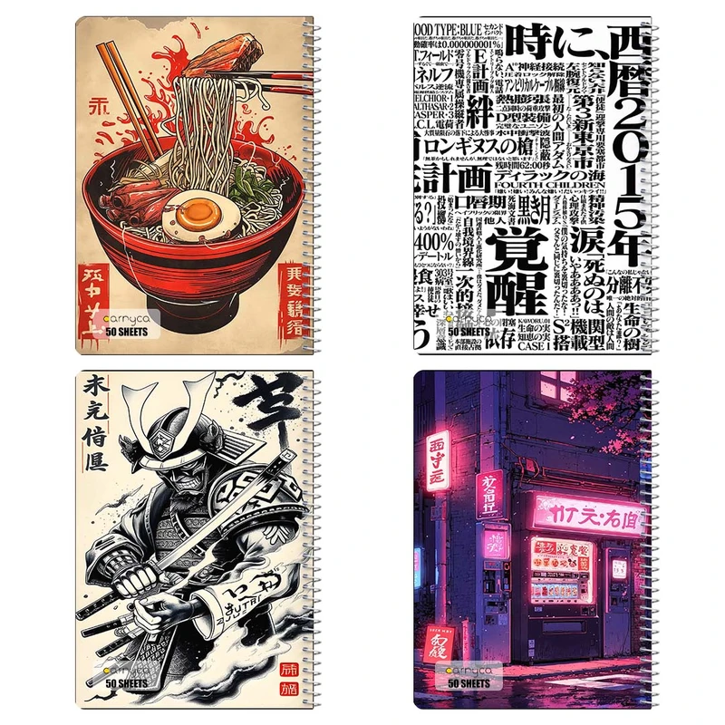 دفتر نقاشي 50 برگ کارنيکا طرح پوستر ژاپنی Japan poster کد 83484 مجموعه 4 عددی