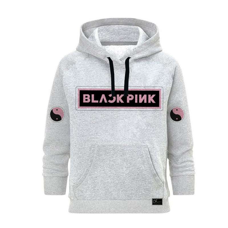 هودی زنانه مدل BLACK PINK کد B115 رنگ طوسی