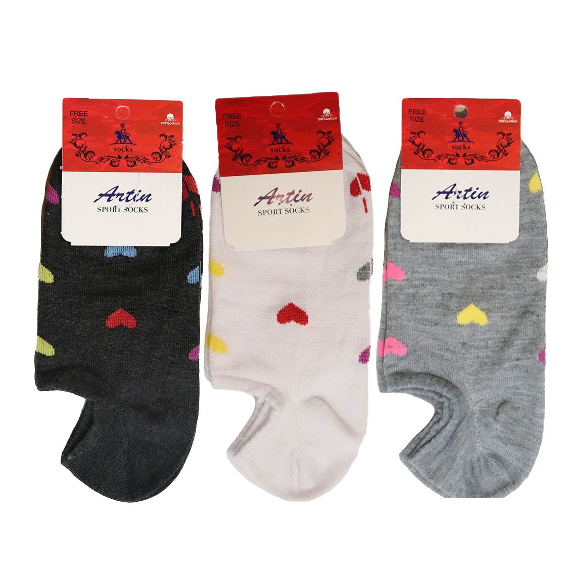 جوراب مدل قلبی کد ART03 مجموعه 3 عددی