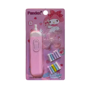 پاک کن برقی مدل فانتزی به همراه یدک و پنکه دستی مجموعه 3عددی