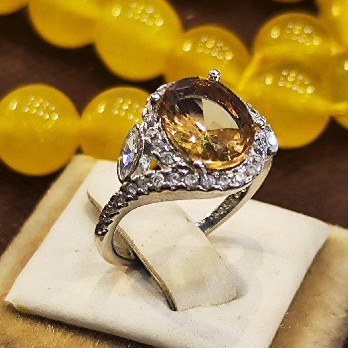 انگشتر نقره زنانه مدل الکساندریت 77 انگشتر نقره زنانه مدل الکساندریت 77