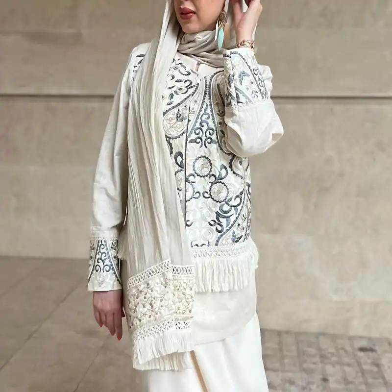 مانتو زنانه مدل سوزندوزی سمین