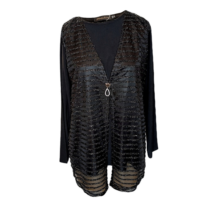 بلوز آستین بلند زنانه مدل لمه رنگ مشکی