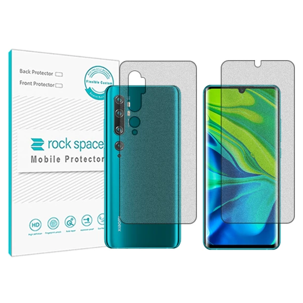 محافظ صفحه نمایش مات راک اسپیس مدل HyMTT مناسب برای گوشی موبایل شیائومی Mi CC9 Pro به همراه محافظ پشت