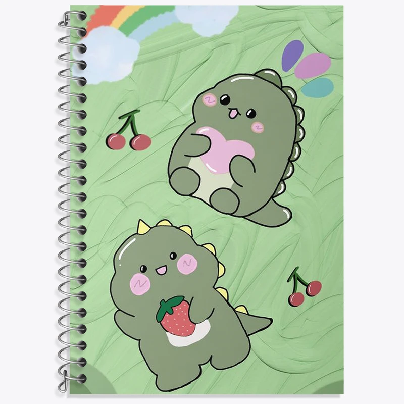 دفتر زبان 50 برگ خندالو مدل سه خط طرح دایناسور کیوت کد N1897